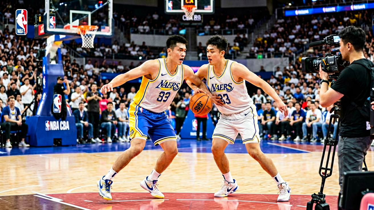 篮球赛事现场激烈对抗，手机比分网提供NBA和CBA实时比分数据